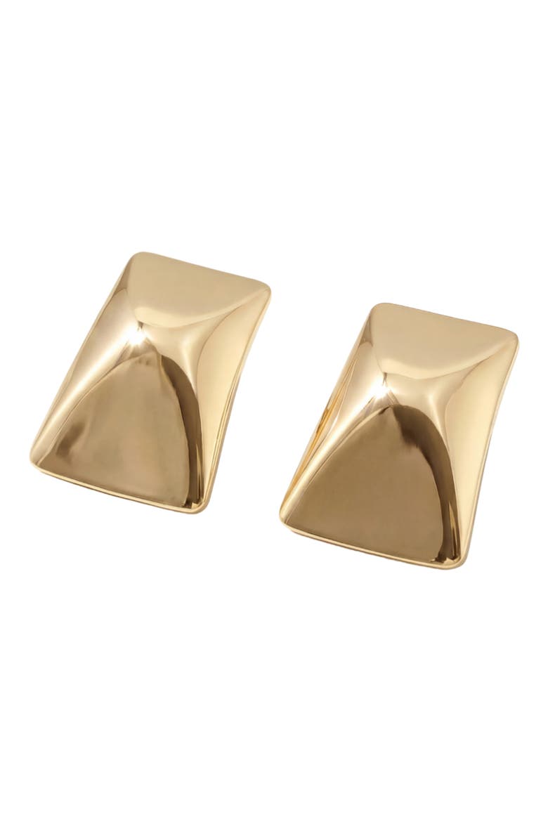 The Bia Curved Post Earrings, Main, color, GOLD
