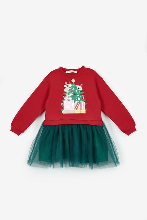Renata Girls’ Koala Print New Year’s Dress
