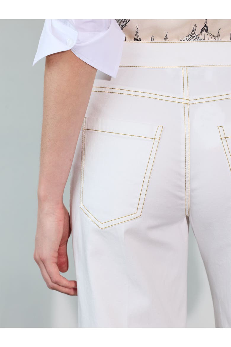 Jane Cotton Stretch Flare Trouser, Alternate, color, White