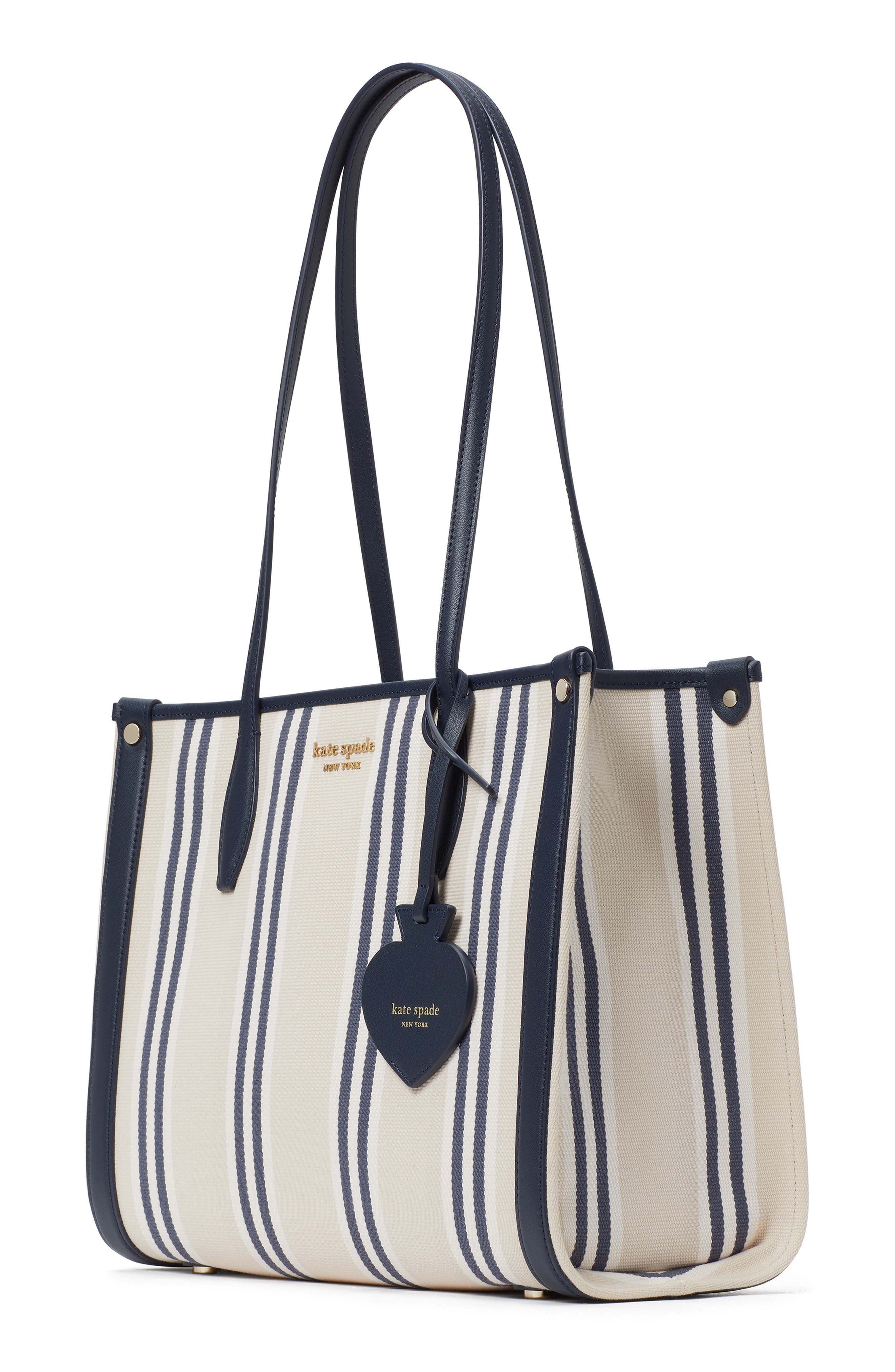 Kate Spade New York market sam stripe medium canvas tote, Alternate, color, 