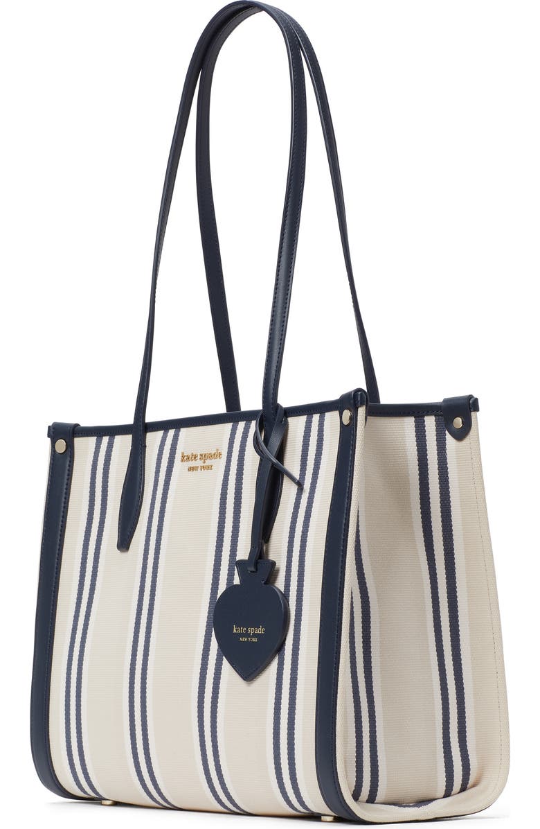 Kate Spade New York market sam stripe medium canvas tote, Alternate, color,