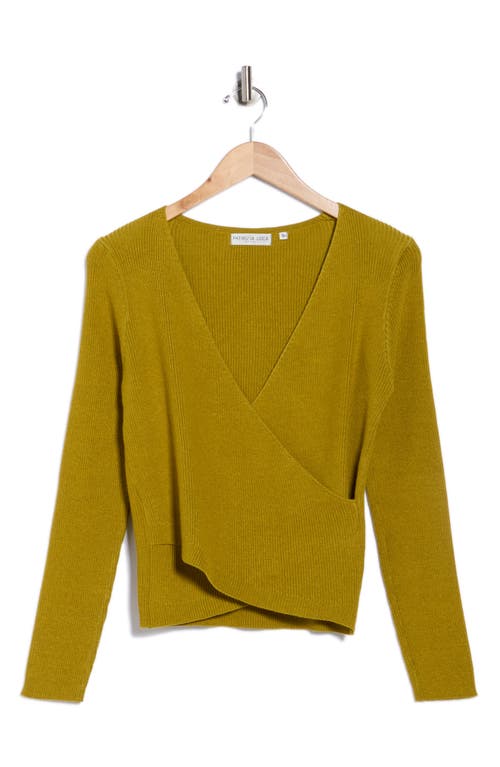 Patrizia Luca Solid Faux Wrap Sweater In Yellow