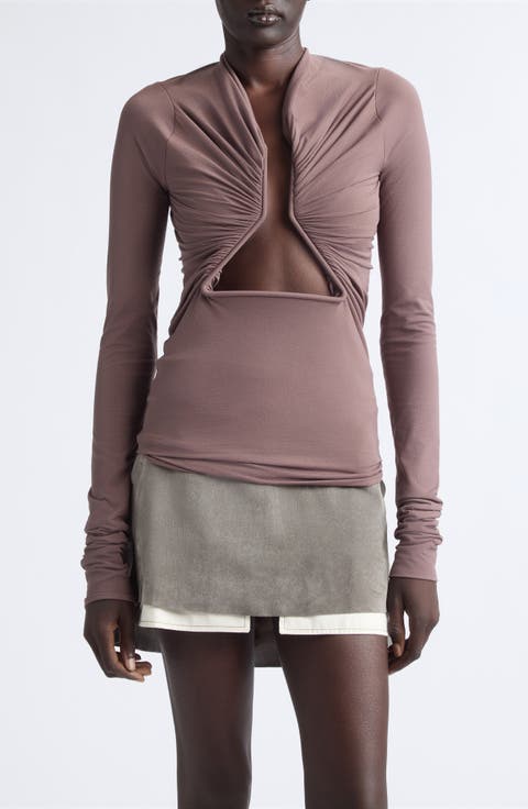 Prong Cutout Long Sleeve Top