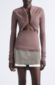 Rick Owens Prong Cutout Long Sleeve Top