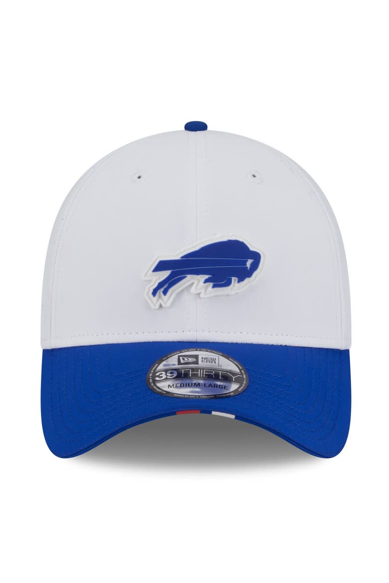 Men's New Era  White/Royal Buffalo Bills 2025 NFL Training Camp 39THIRTY Flex Hat, Alternate, color, White