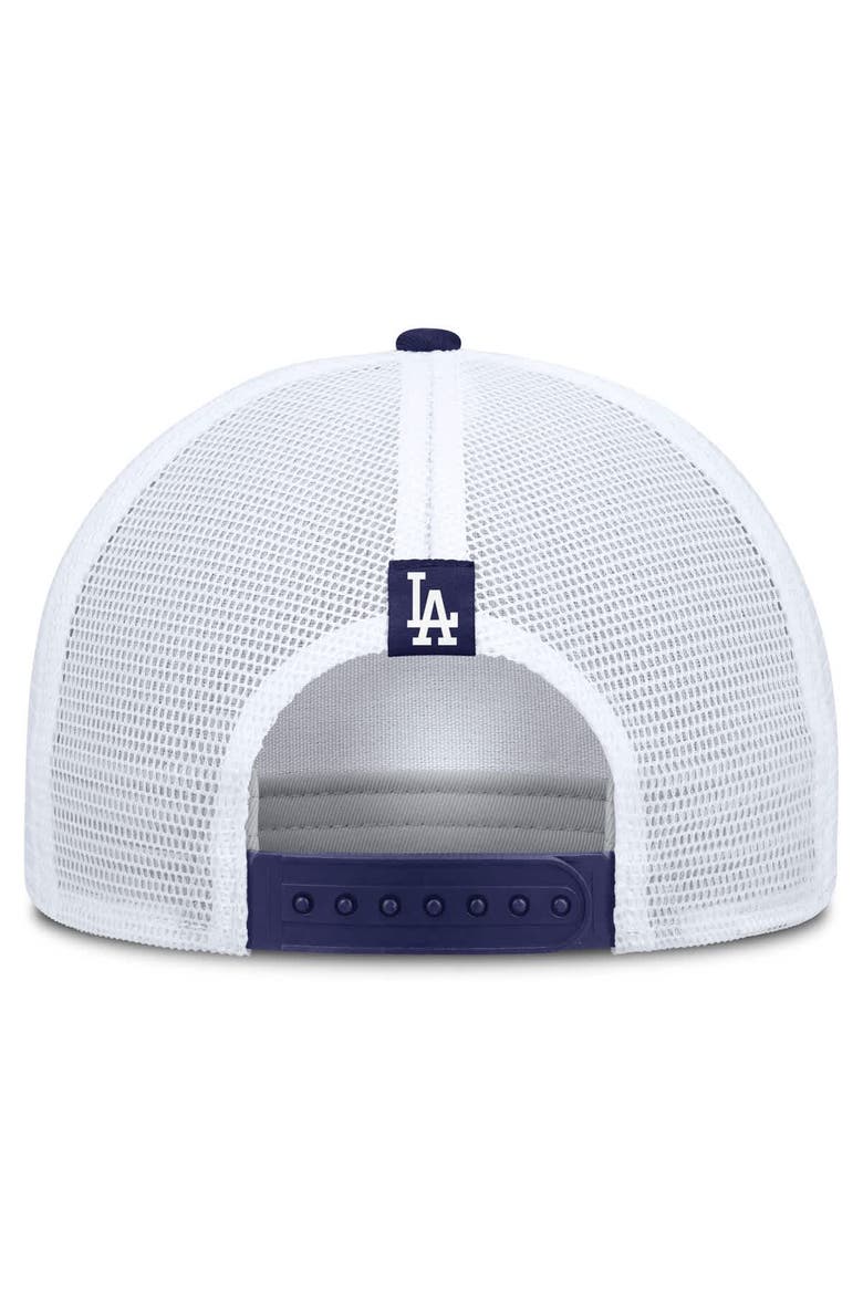 Men's Nike  Khaki/Royal Los Angeles Dodgers Rise A-Frame Trucker Adjustable Hat, Alternate, color, Khaki