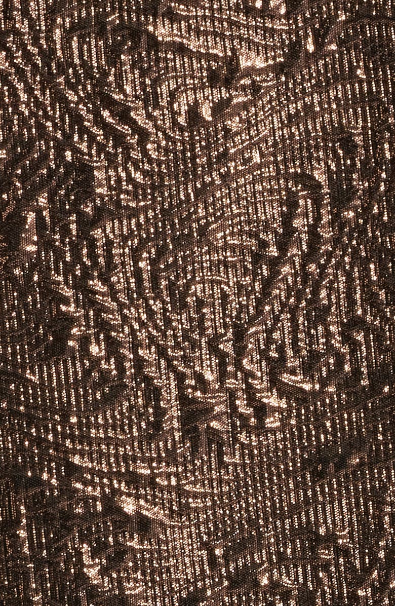 CeCe Metallic Strapless Midi Dress, Alternate, color, Coffee Bean