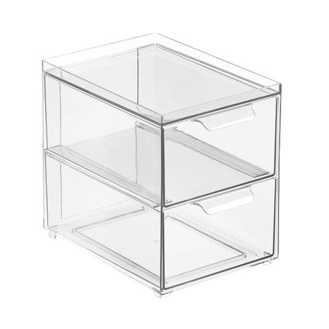 2-Drawer Stackable Organizer - Clear