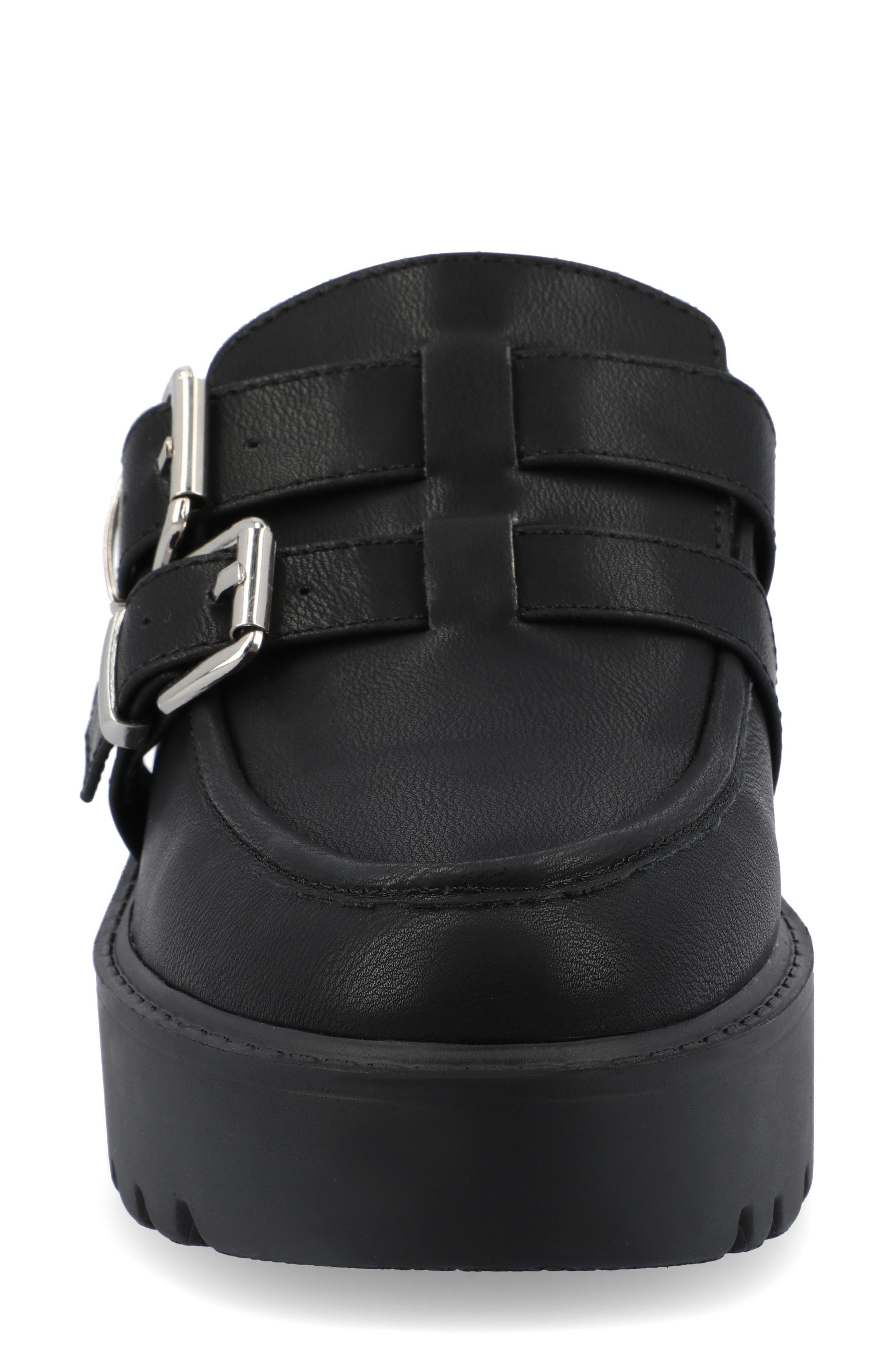 Journee Collection Brydie Platform Mule, Alternate, color, Black