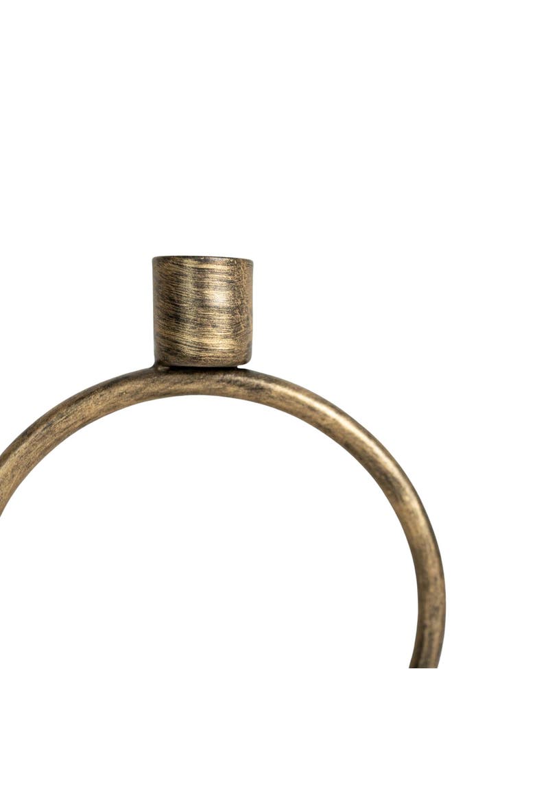 Brass Round Sculpture Taper Candle Holder Metal, Alternate, color, Gold