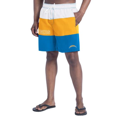 Men's G-III Sports by Carl Banks  Powder Blue/Gold Los Angeles Chargers Sunrise Volley Swim Shorts