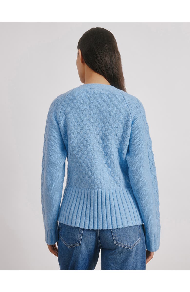 Albaray Cable Peplum Cardigan, Alternate, color, Blue