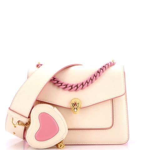 Serpenti Forever Maxi Chain Heart Pouch Crossbody Bag Leather Small