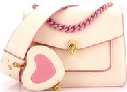 Pre-Owned Bvlgari Serpenti Forever Maxi Chain Heart Pouch Crossbody Bag Leather Small