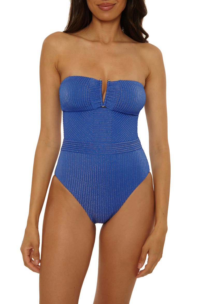 Golden Isle One-Piece Swimsuit, Main, color, LAPIS