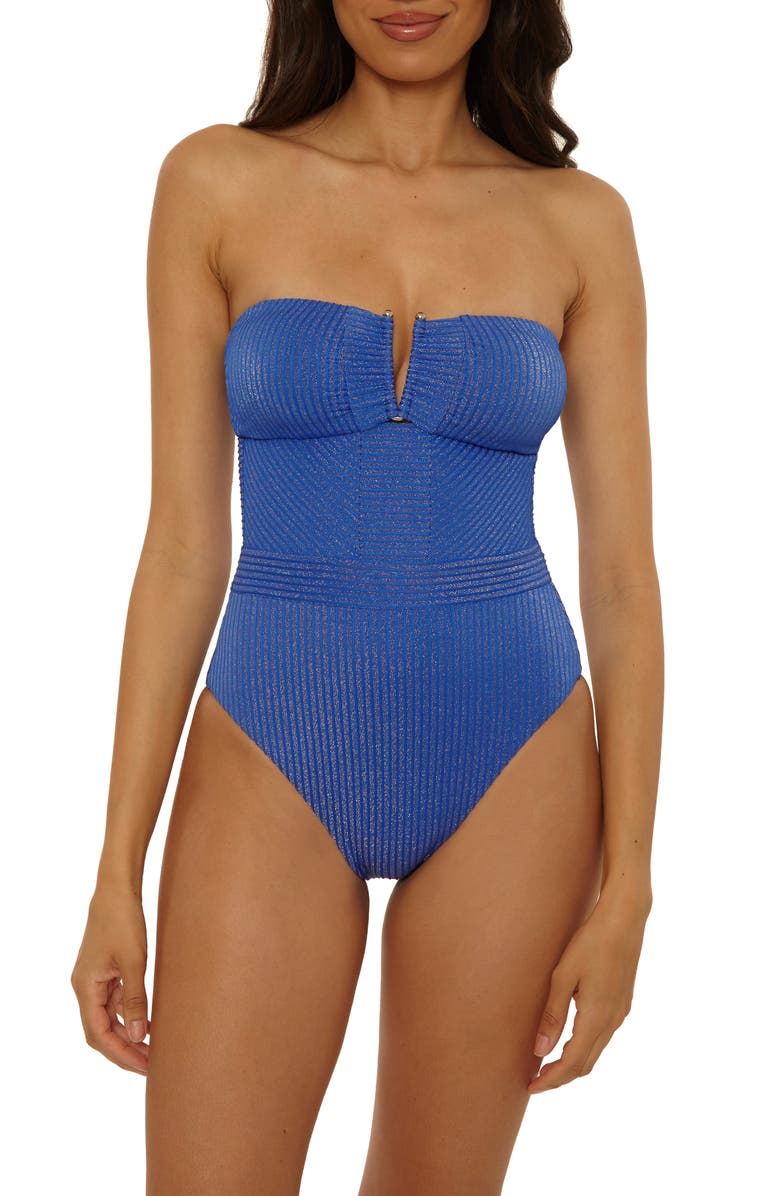 Becca Golden Isle One-Piece Swimsuit, Main, color, Lapis
