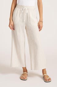 matty m. Beverly Relaxed Stripe Linen Blend Drawstring Pants
