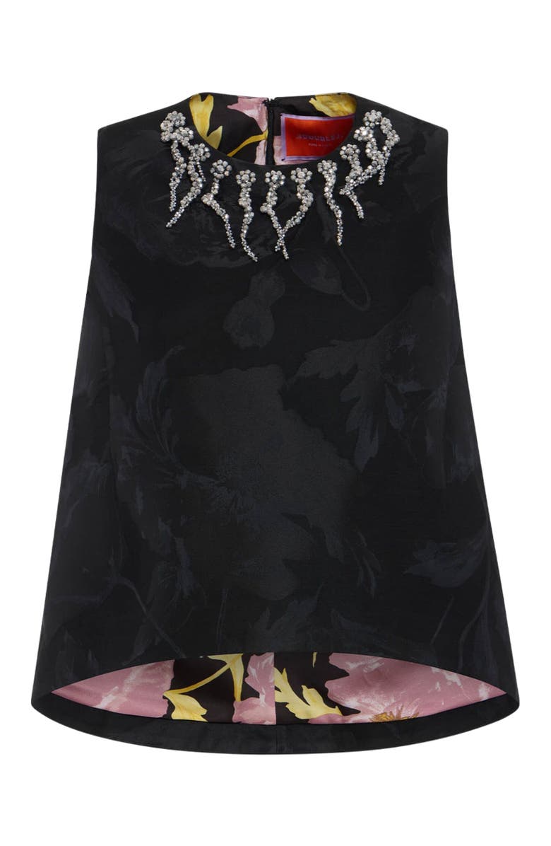 La DoubleJ La Scala Top Embroidered Sylph Jacquard Black, Alternate, color, 