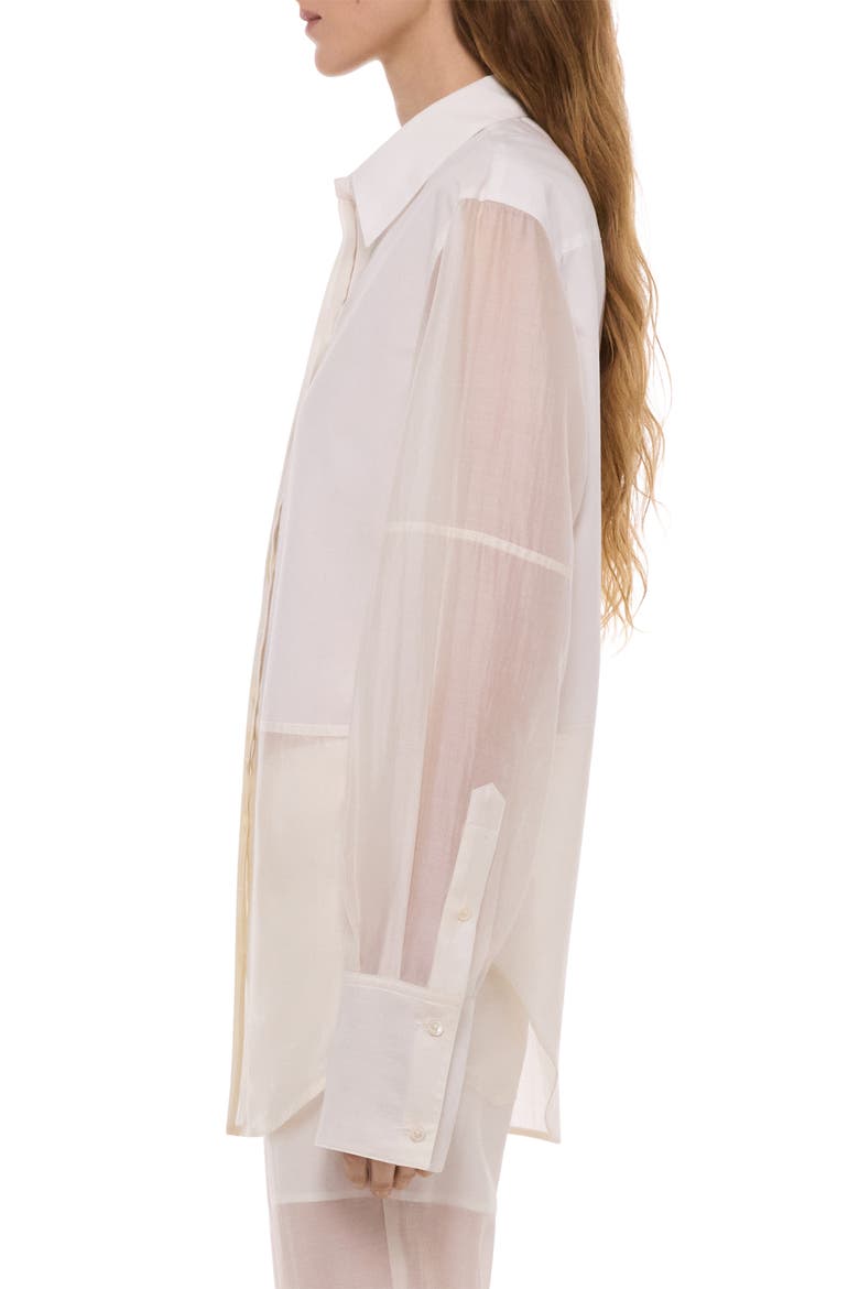 Woven Button-Up Shirt, Alternate, color, WHITE/ SOFT WHITE