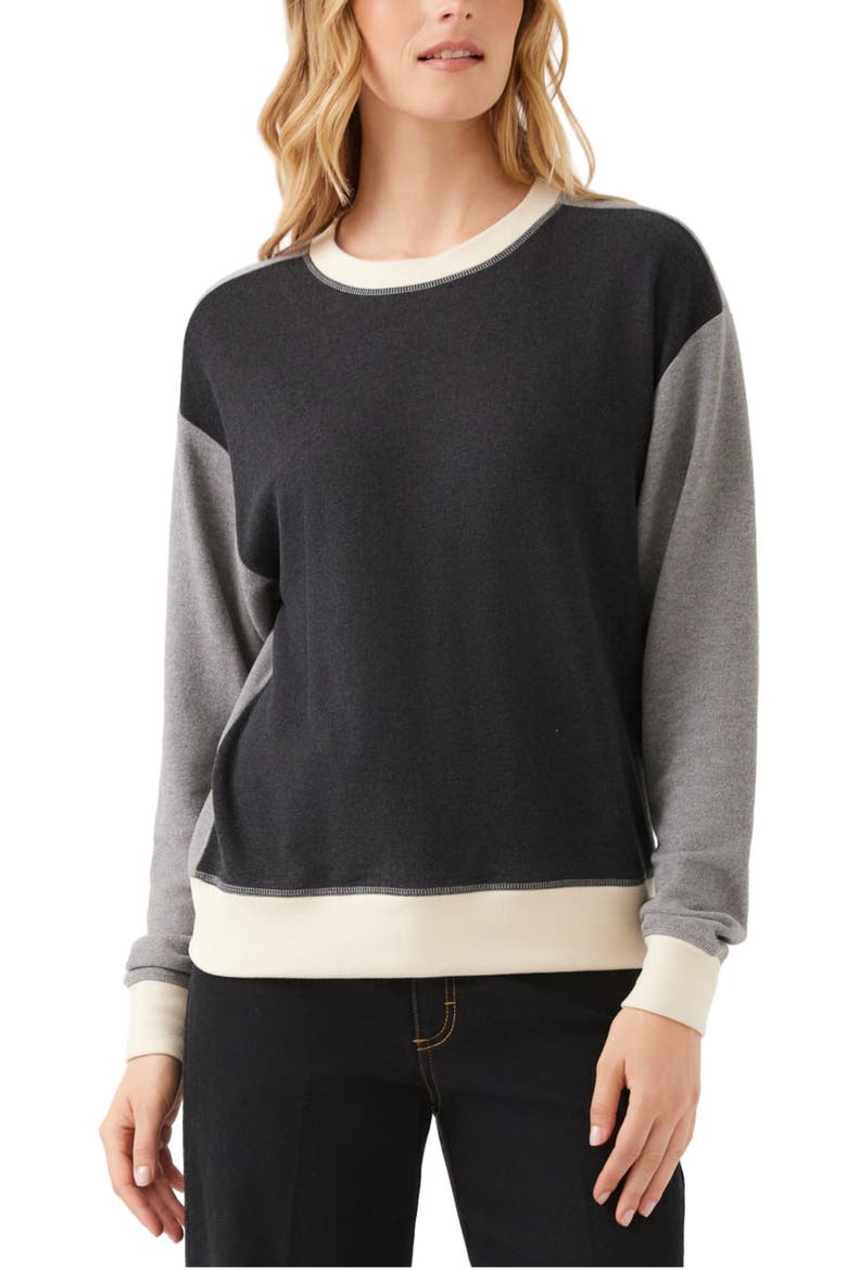 Colorblock Double Knit Sweatshirt, Main, color, MULTI COLOR