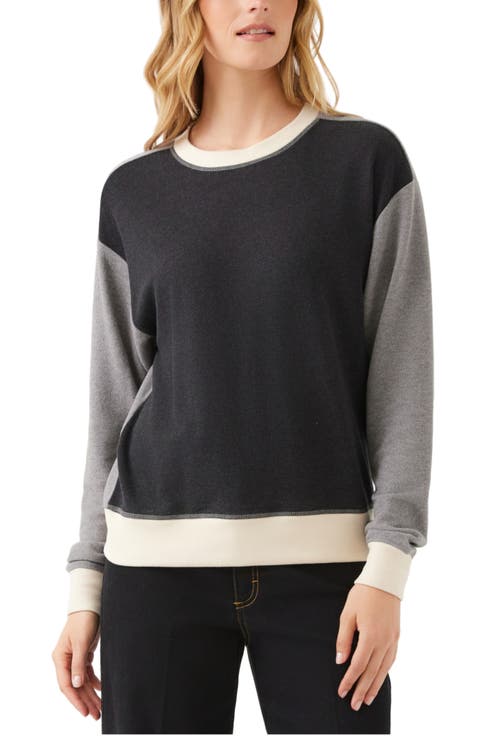 Colorblock Double Knit Sweatshirt