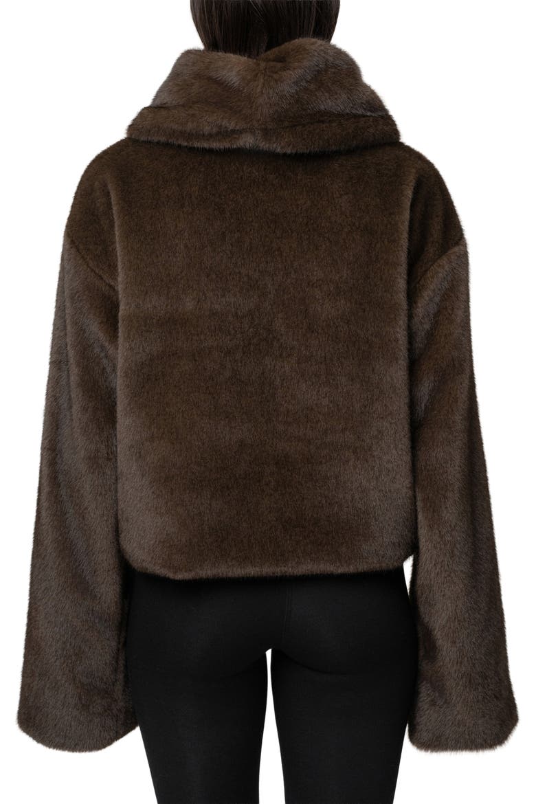 Turtleneck Faux Fur Pullover, Alternate, color, BROWN