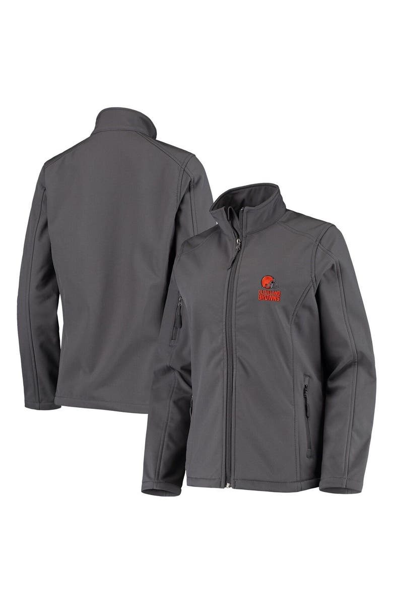 DUNBROOKE Women's Gray Cleveland Browns Full-Zip Sonoma Softshell Jacket, Main, color, 