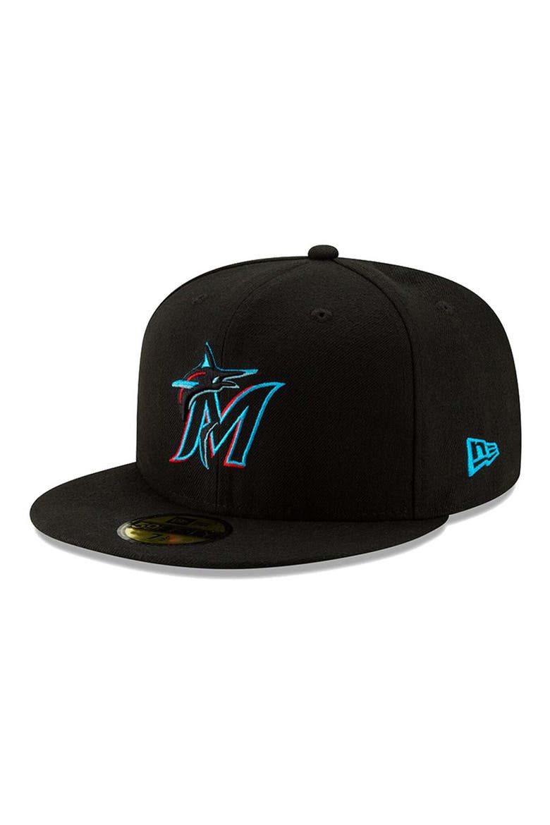 Youth New Era Black Miami Marlins 2019 Authentic Collection On-Field 59FIFTY Fitted Hat, Alternate, color, BLACK