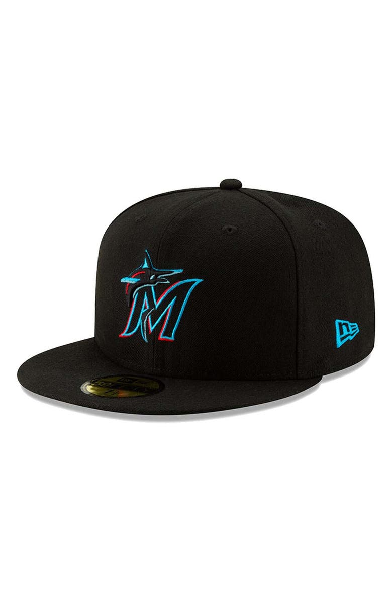 New Era Youth New Era Black Miami Marlins 2019 Authentic Collection On-Field 59FIFTY Fitted Hat, Alternate, color, Black