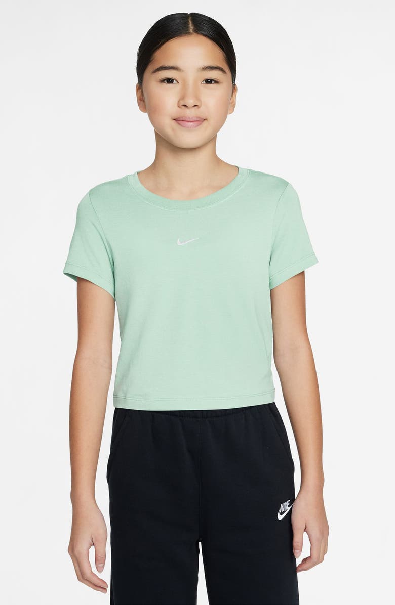 Nike Kids' Sportswear Crop T-Shirt, Main, color, Barely Green