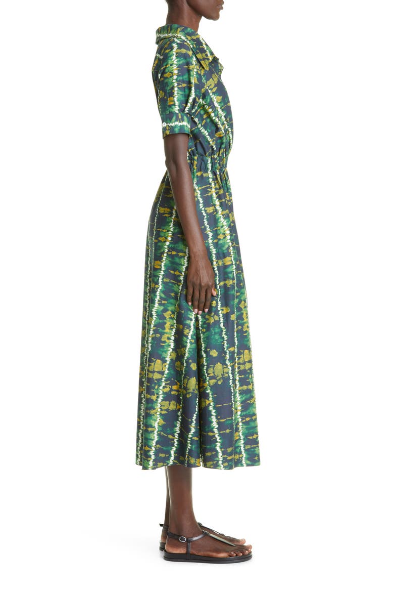 Lydia Shibori Tie Dye Stretch Cotton Shirtdress, Alternate, color, 256327 GEKKO
