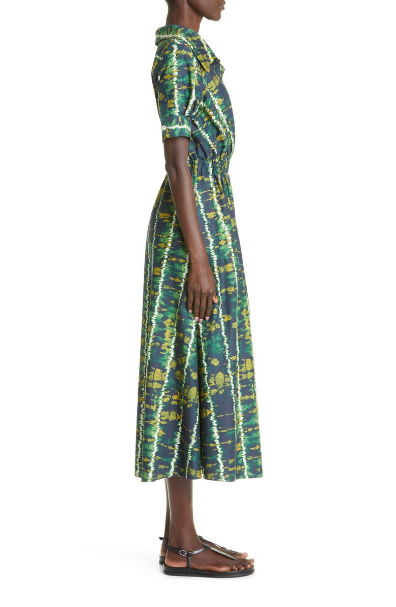 Altuzarra Lydia Shibori Tie Dye Stretch Cotton Shirtdress, Alternate, color, 