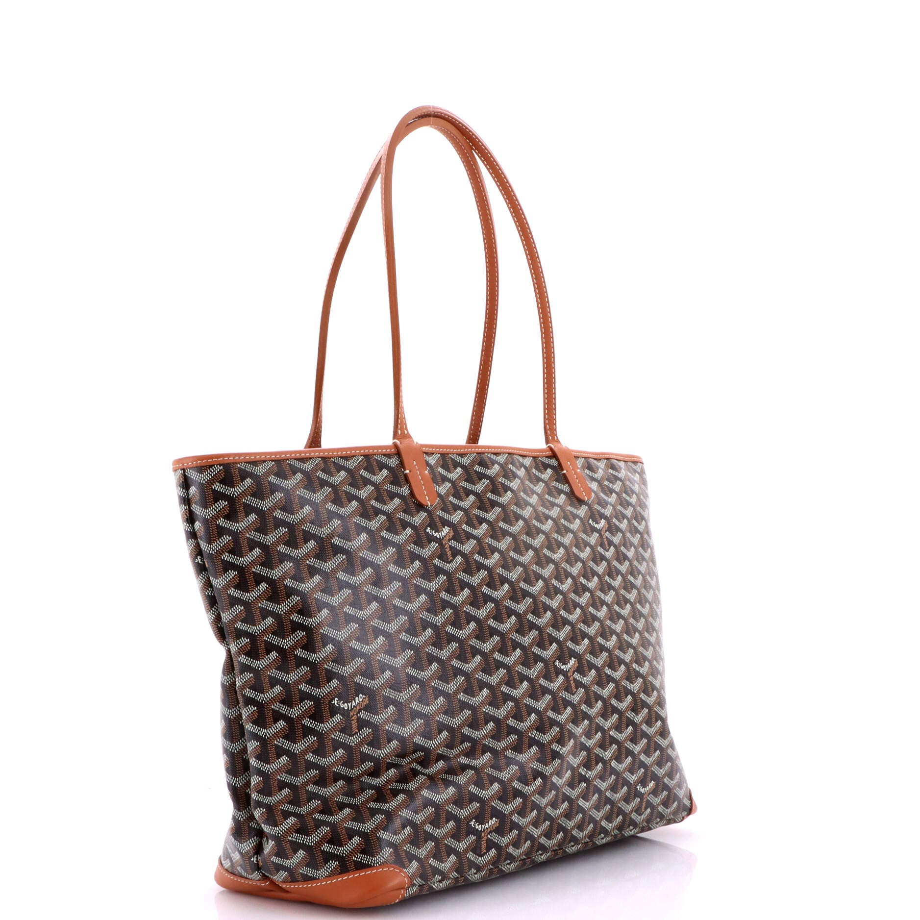 Pre-Owned Goyard Artois Tote Coated Canvas MM, Alternate, color, Brown