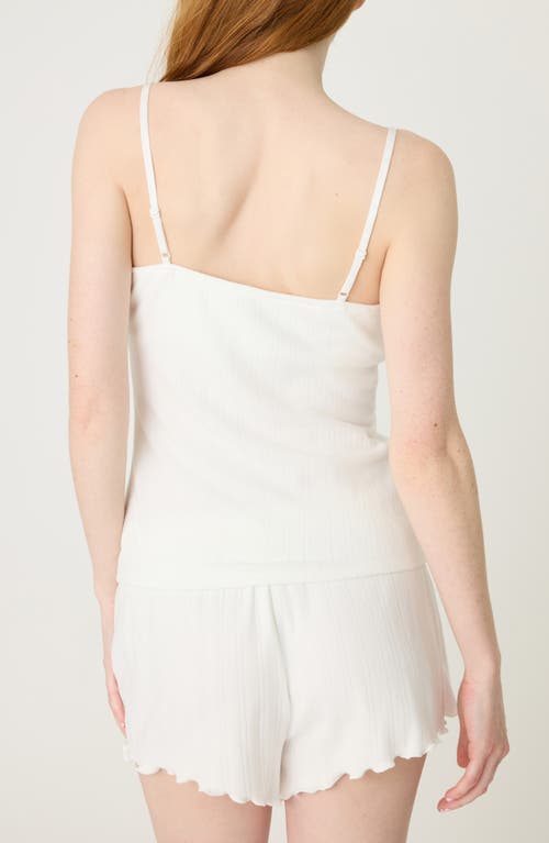 Pj Salvage Pointelle Lace Trim Poiintelle Camisole In White