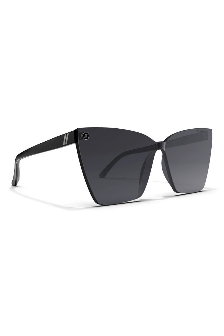 99mm L-Series Polarized Square Sunglasses, Alternate, color, JET BLACK