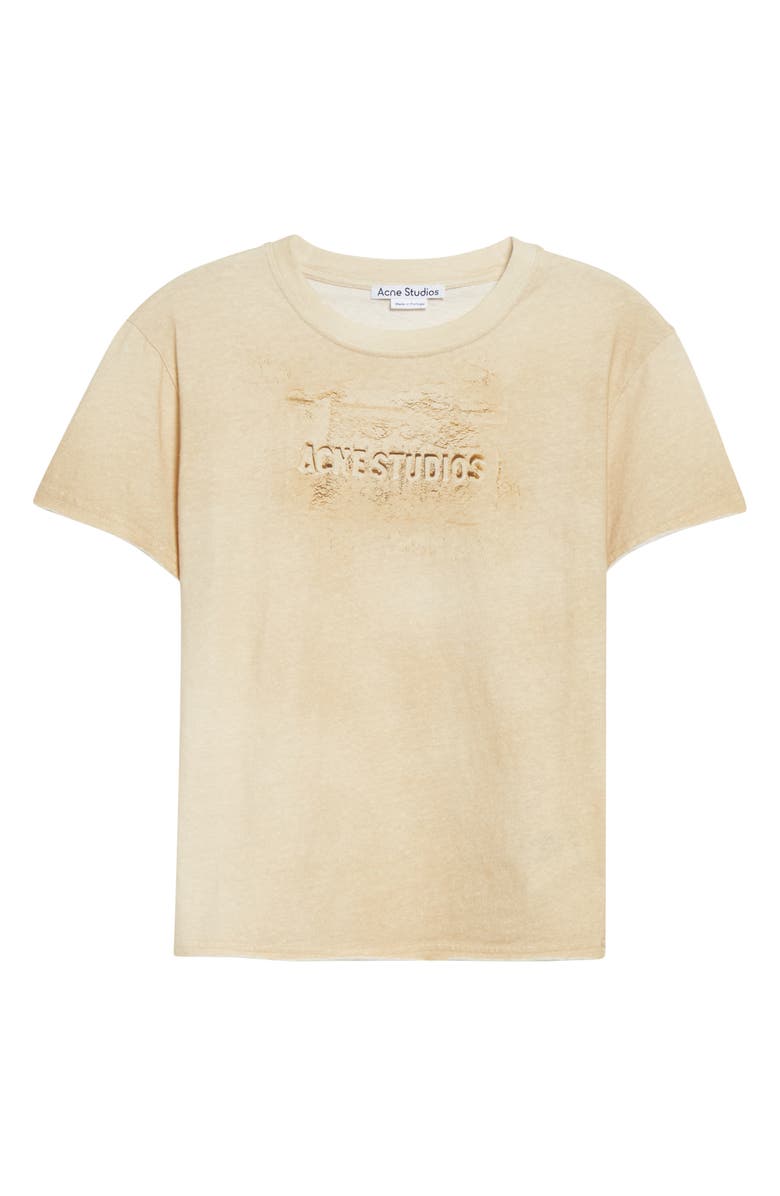 Acne Studios Etza Sand Trompe l'Oeil Cotton T-Shirt, Alternate, color, Sand Beige