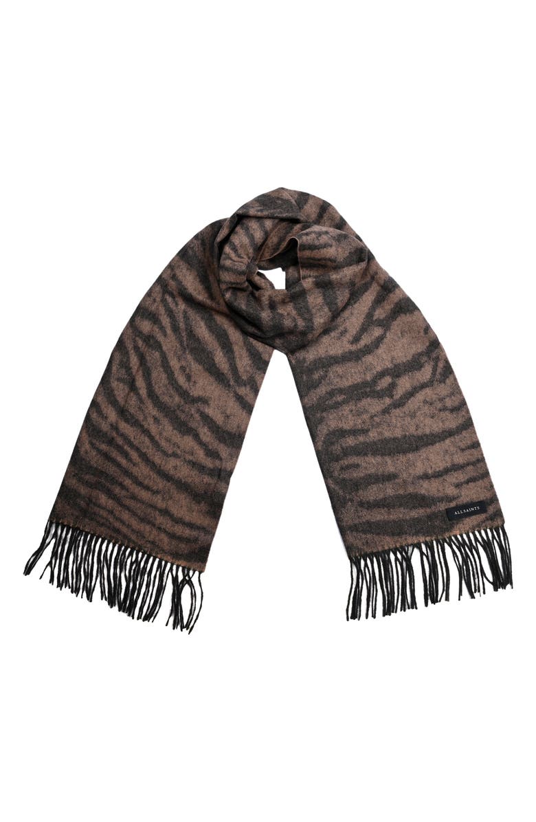 AllSaints Tigera Wool Oblong Scarf, Alternate, color,