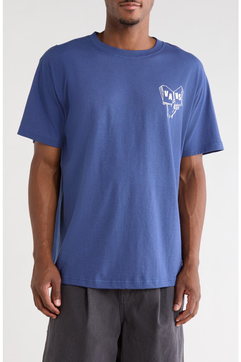 All's Well Cotton Graphic T-Shirt, Main, color, TRUE NAVY