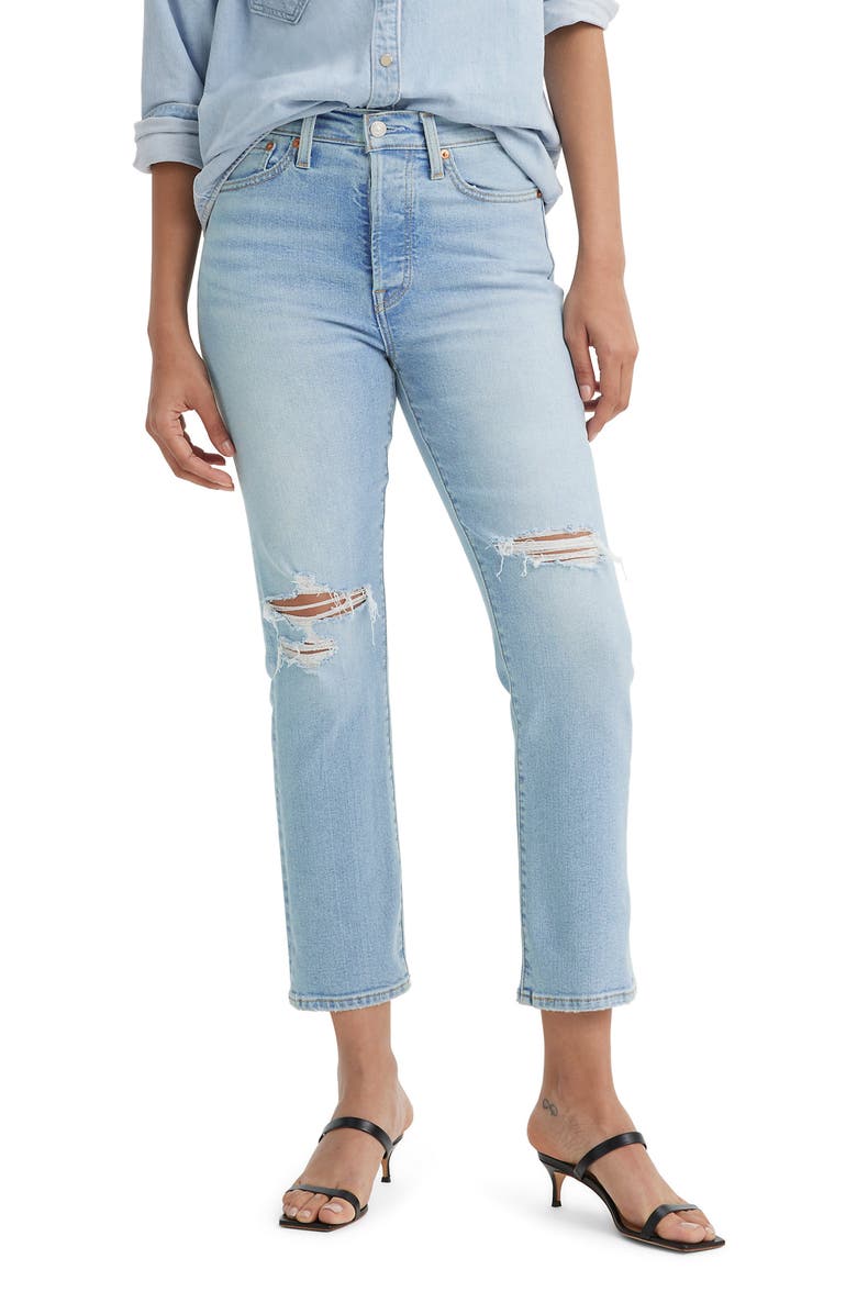 Levi's Wedgie Ripped High Waist Ankle Straight Leg Jeans, Main, color, Struck By Lightning