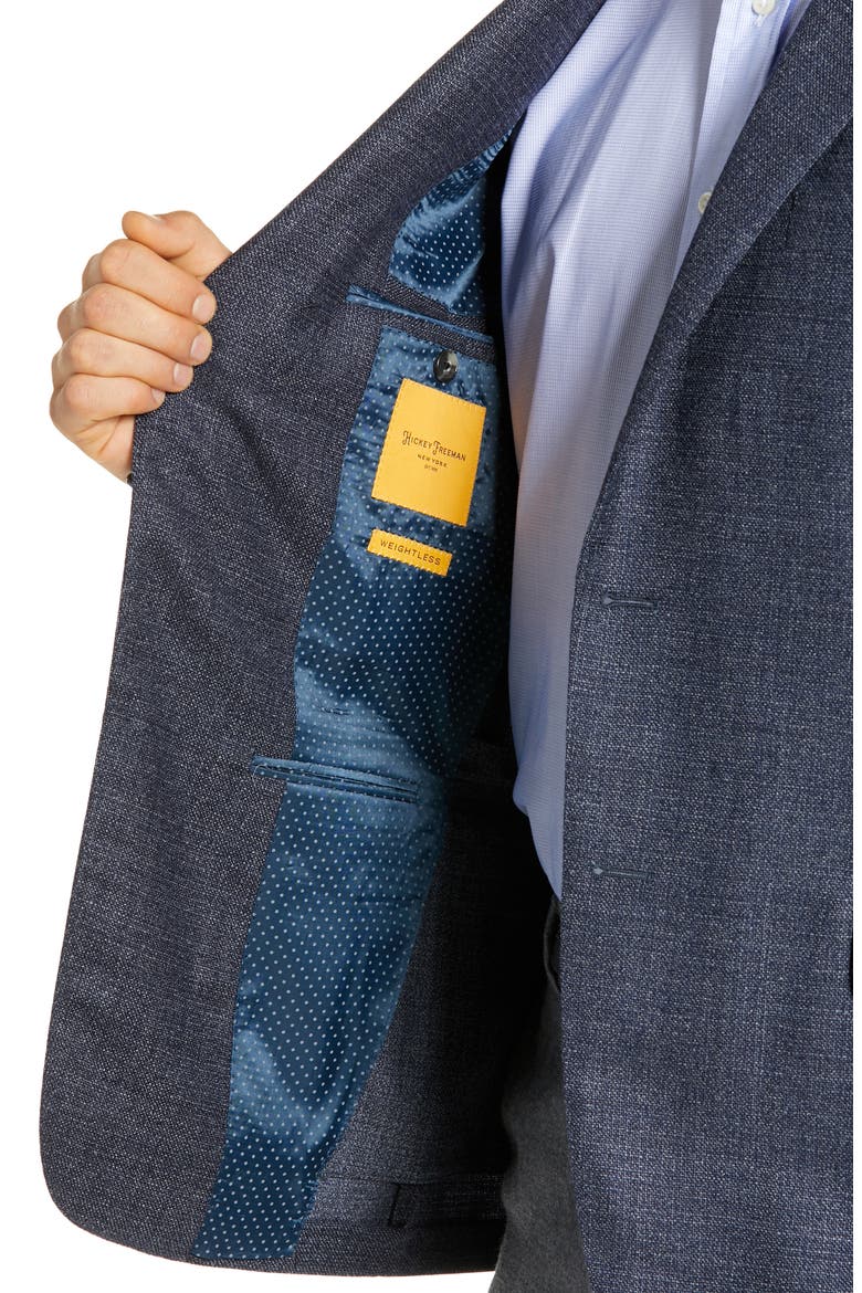 Classic Fit Wool & Silk Blazer, Alternate, color, MEDIUM BLUE
