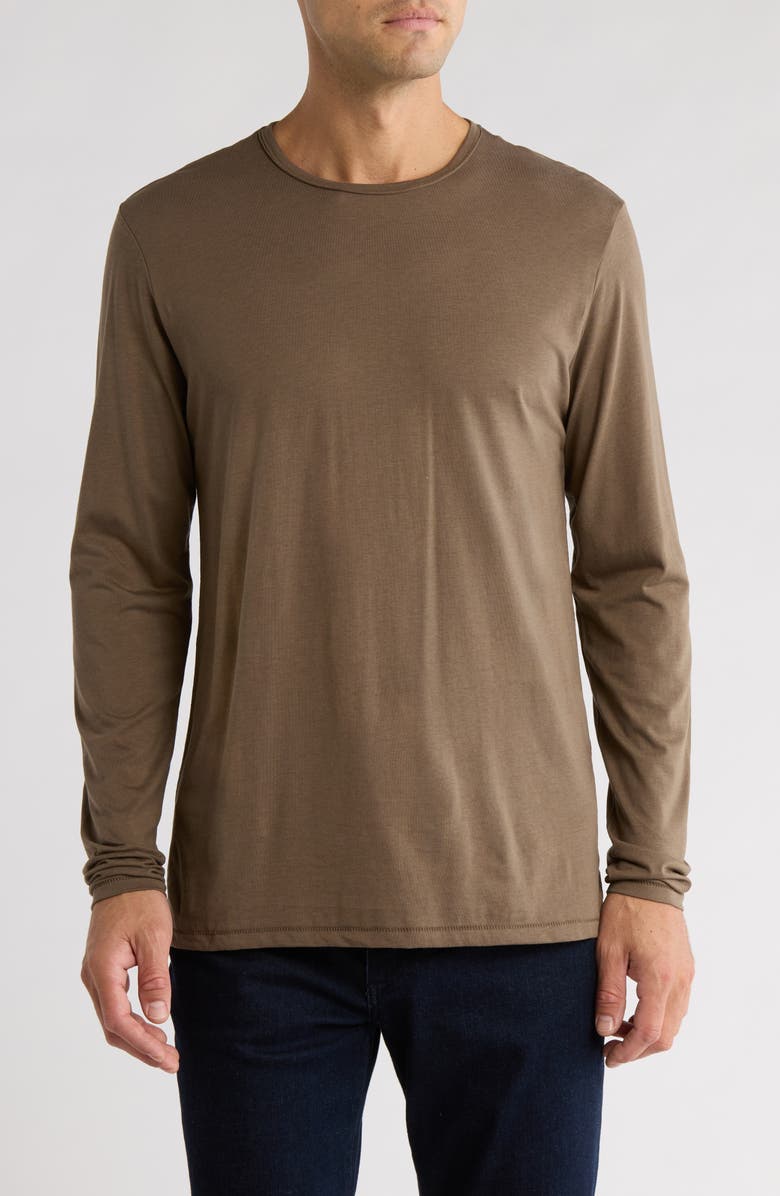 rag & bone Long Sleeve Crewneck T-Shirt, Main, color, Dark Stone