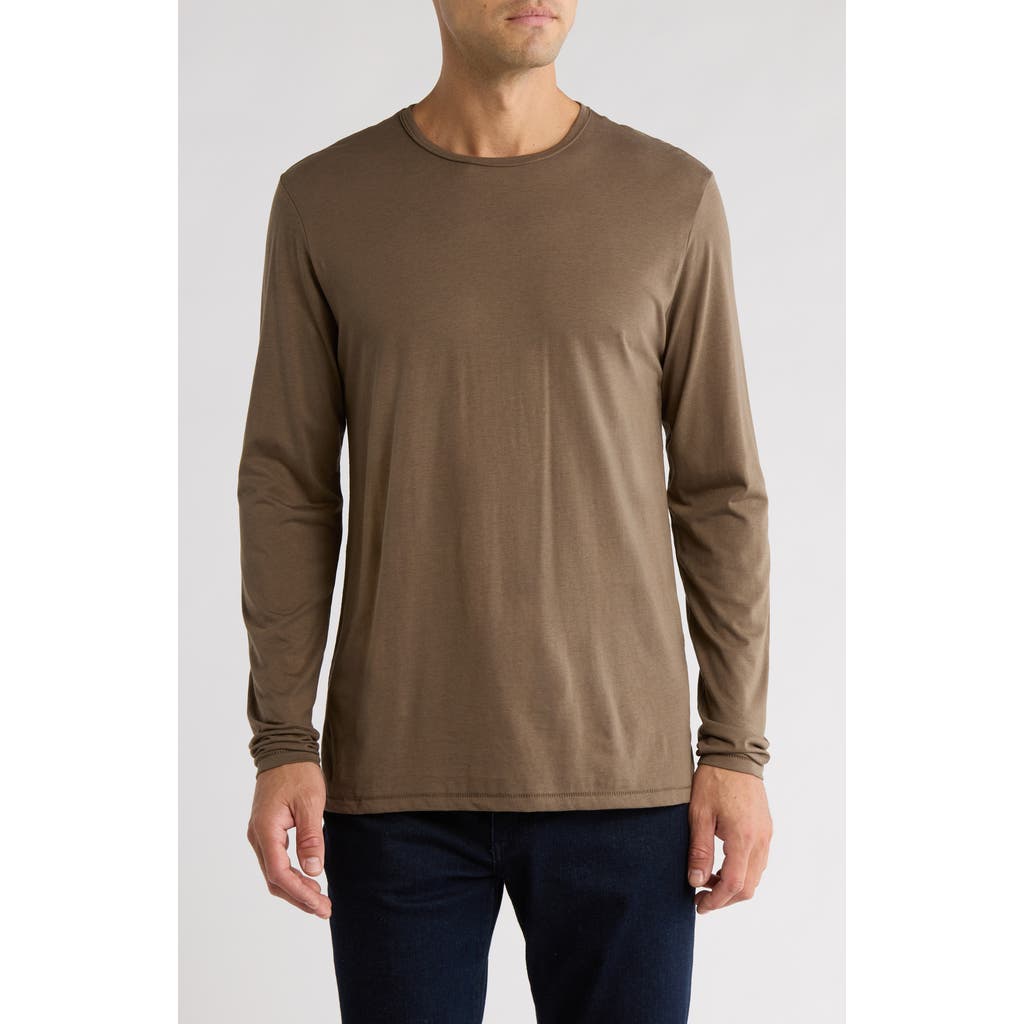 Rag & Bone Long Sleeve Crewneck T-shirt In Brown