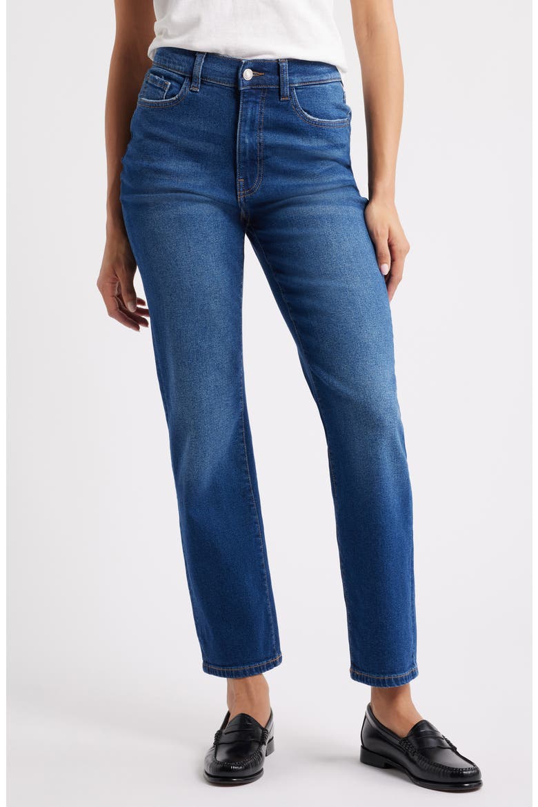 ASE High Waist Straight Leg Jeans, Main, color, ROLLING RIVER