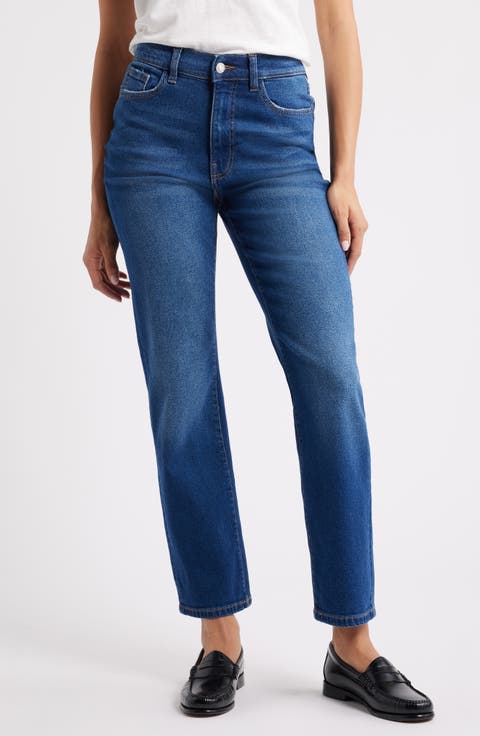 ASE High Waist Straight Leg Jeans (Rolling River)