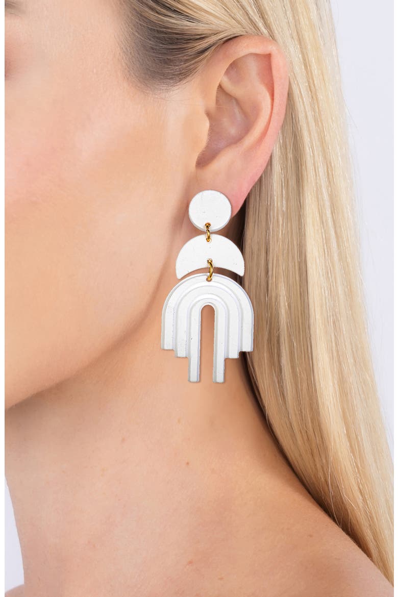 Giulia Chandelier Drop Earrings, Alternate, color, WHITE