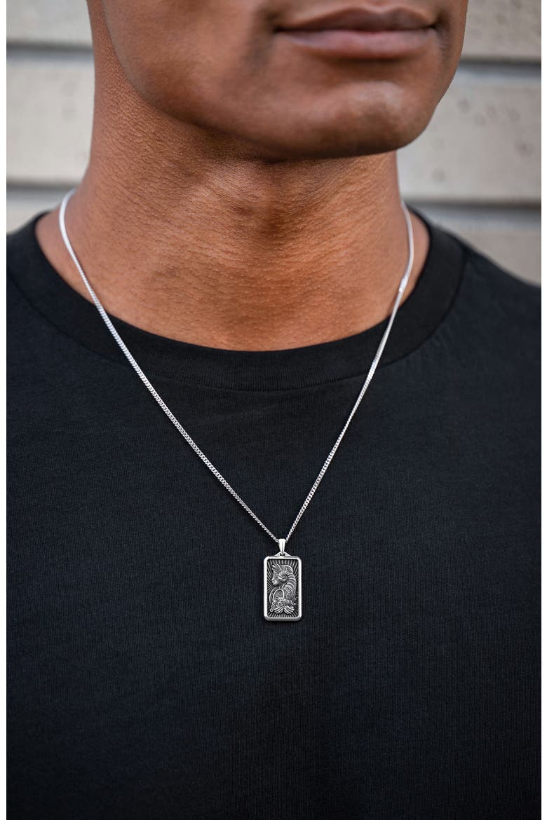 Men's Lady Luck Pendant Necklace, Alternate, color, SLIVER