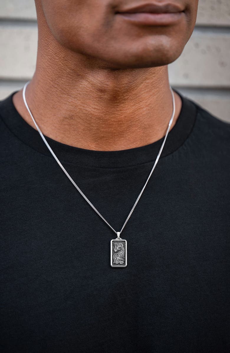 Vincero Men's Lady Luck Pendant Necklace, Alternate, color, Sliver