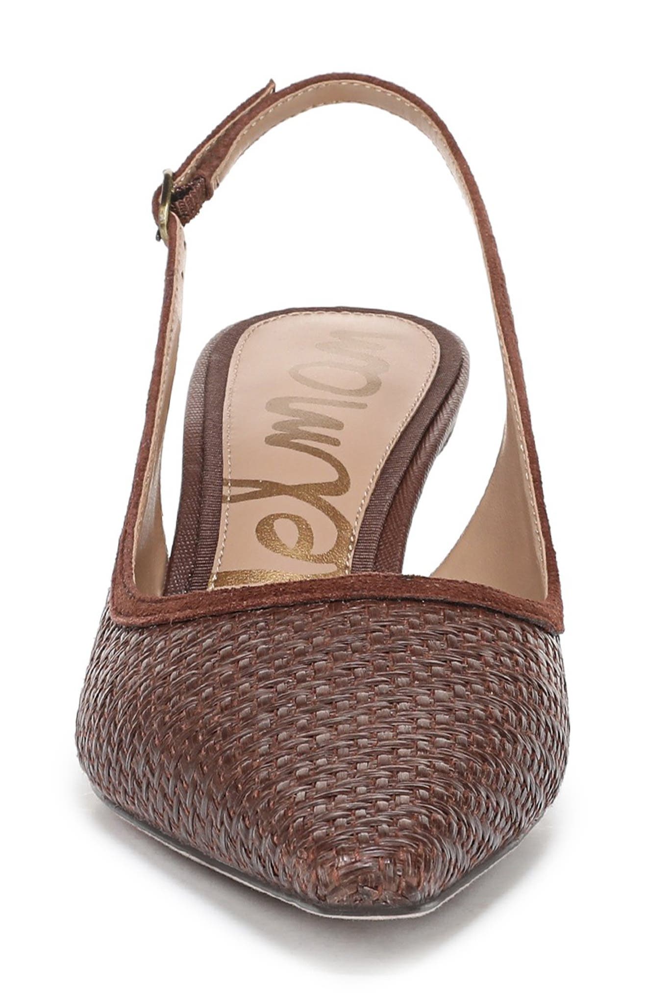 Sam Edelman Bianka Slingback Mesh Pointed Toe Pump, Alternate, color, Bourbon