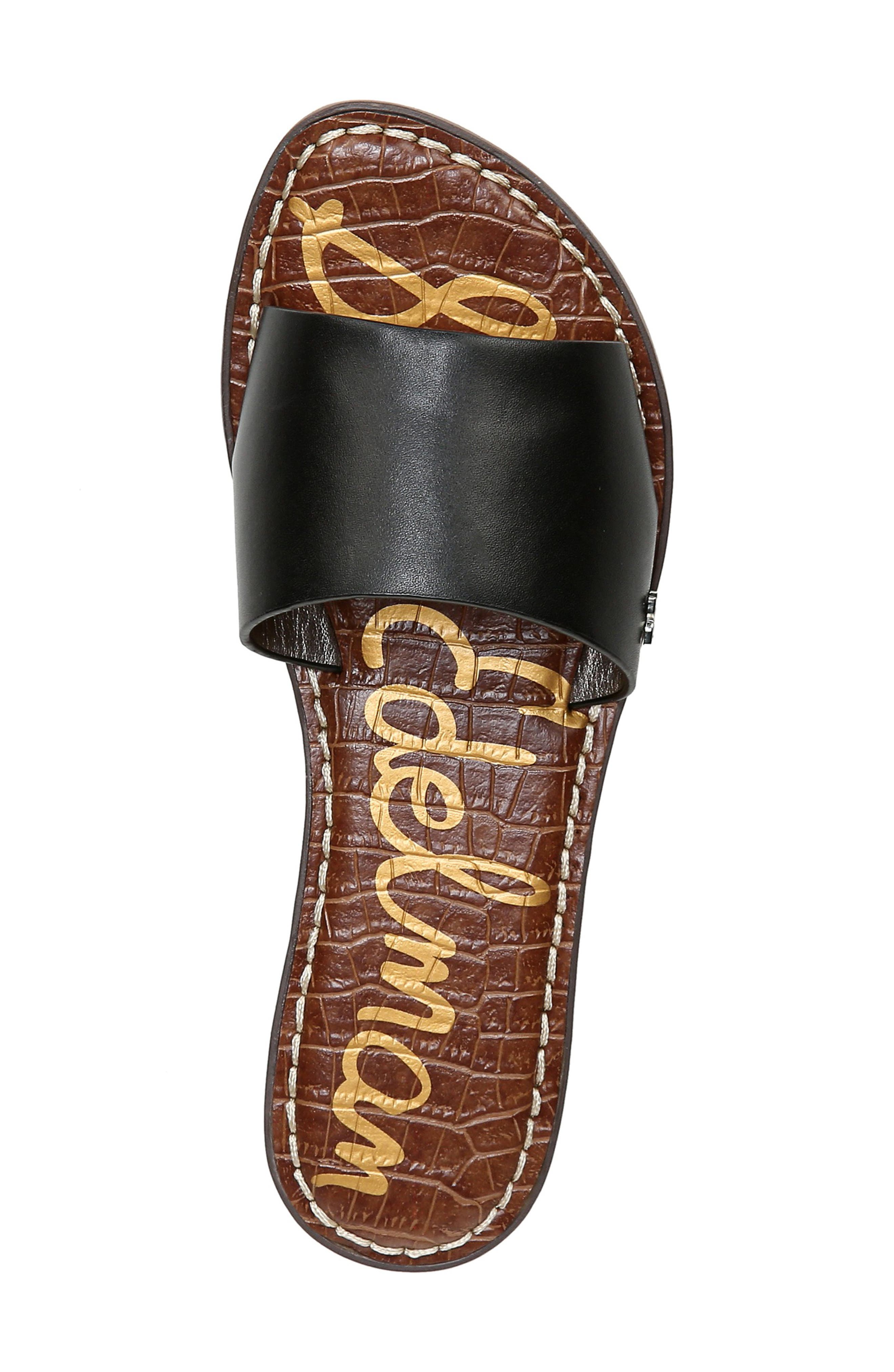 Genesis Slide Sandal, Alternate, color, BLACK LEATHER