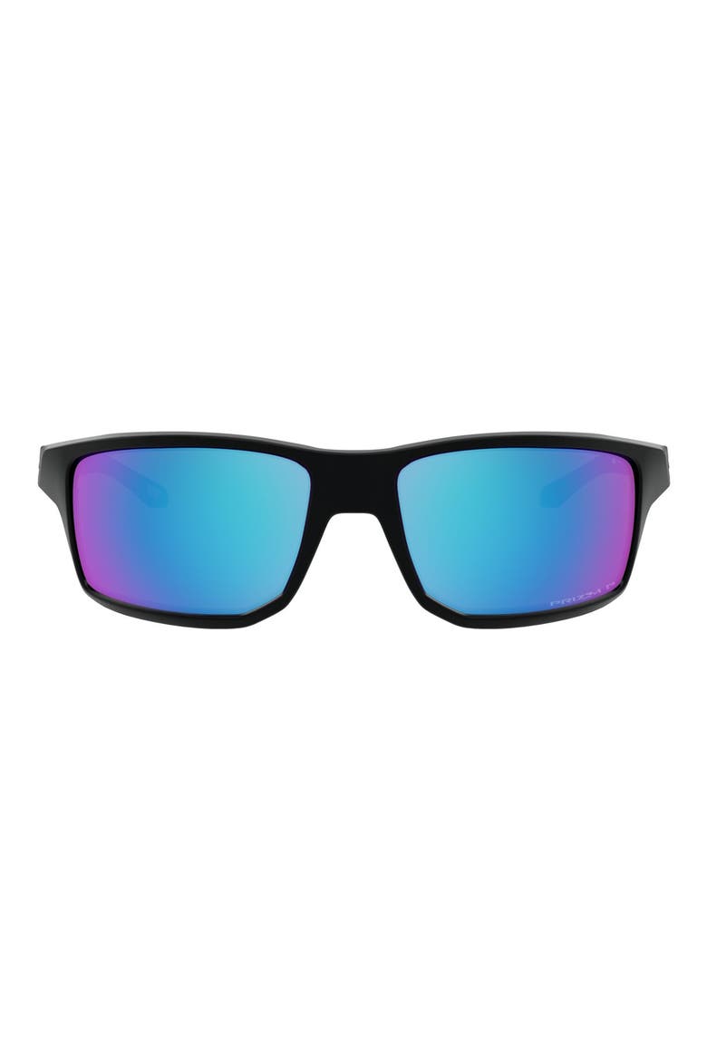 Gibston 61mm Polarized Wrap Sunglasses, Main, color, MATTE BLACK/ PRIZM SAPPHIRE